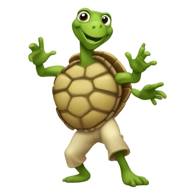 Tortuga caricatura bailando sticker