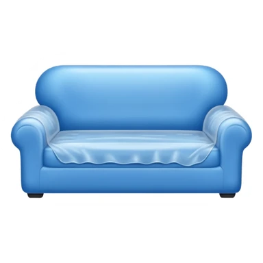 Sofa covered with a plastic drop cloth  sticker