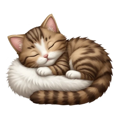 dark brown tabby and white kitten sleeping upside down on its back sticker