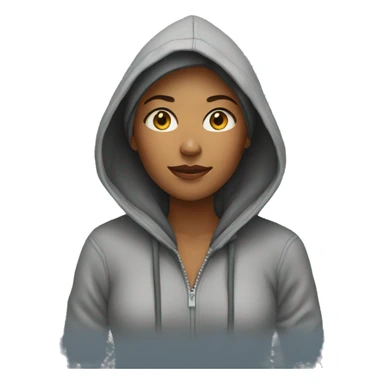 wooman in hoodie sticker