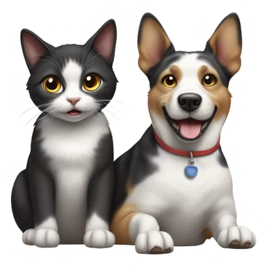 Dog riding cat sticker
