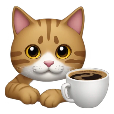 gato tomando café sticker