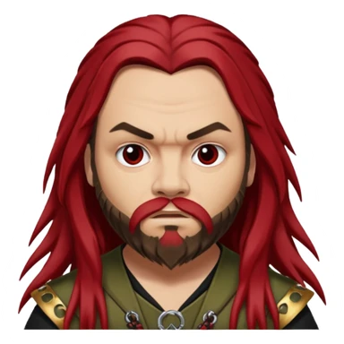 Max Cavalera with dark red long hair, light skin sticker
