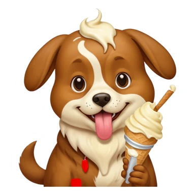 dog eating icecream sticker