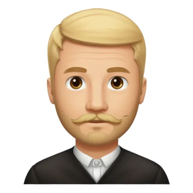 short blond hair clean cut mustache and beard 5ft 9 140lbs titian sticker