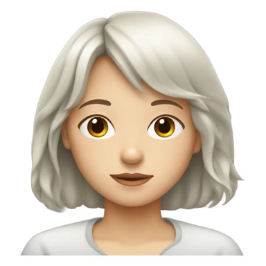 White girl with bangs sleeping sticker