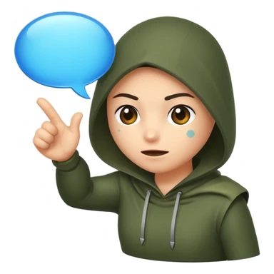 rogue character tapping invisible chat bubble sticker