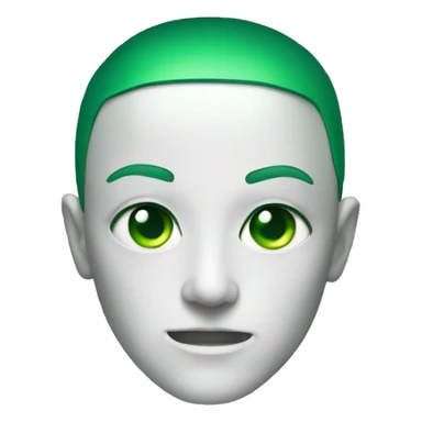 Cyborg head with green eyes and green hair sticker