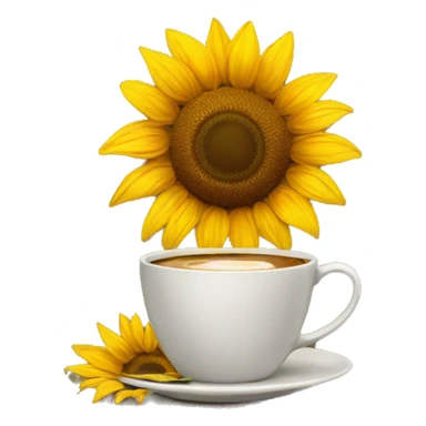 sunflower drinking coffee sticker