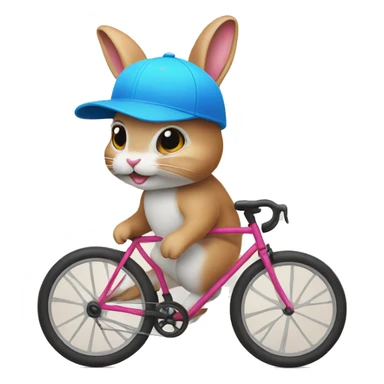 Bunny in cycling hat sticker