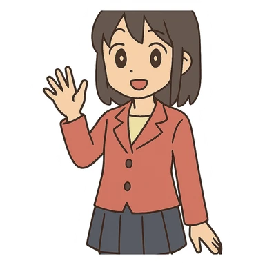 flat toon style anime character sticker