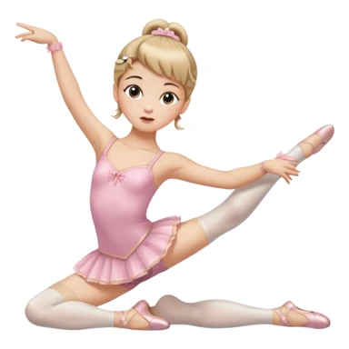 Una chica con vestuario de bailarina con las piernas flexionadas, el dedo índice en la boca, el tren superior inclinado hacia la izquierda y con la cadera proyectada hacia la izquierda sticker