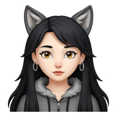 Wolf girl human sticker