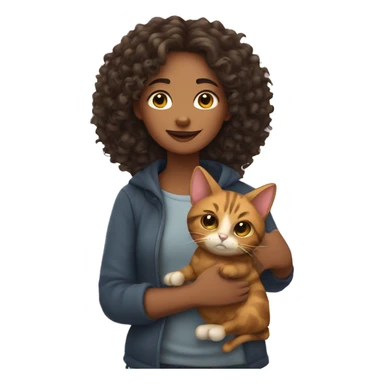 Long curly girl with a Carey cat sticker
