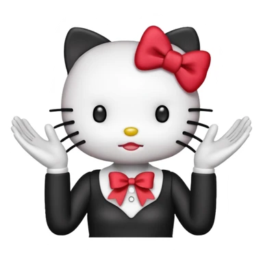 hello kitty holding up 67 with both hands sticker