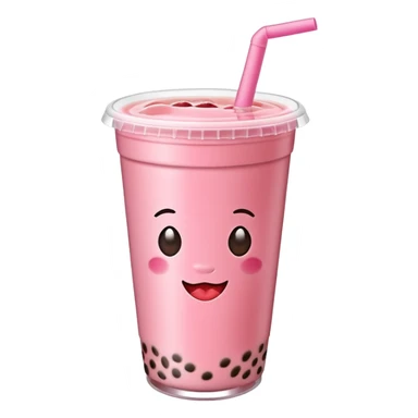 strawberry boba milk tea sticker