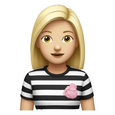 girl with black and white stripe t-shirt sticker