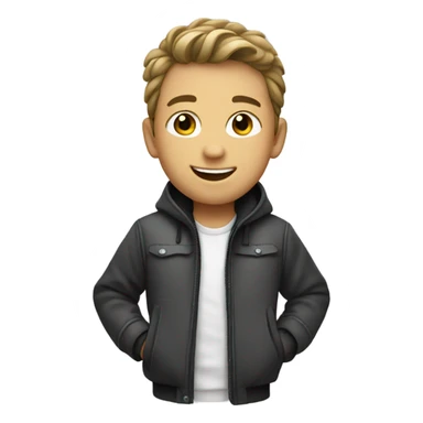 smiling boy in monochrome jacket sticker