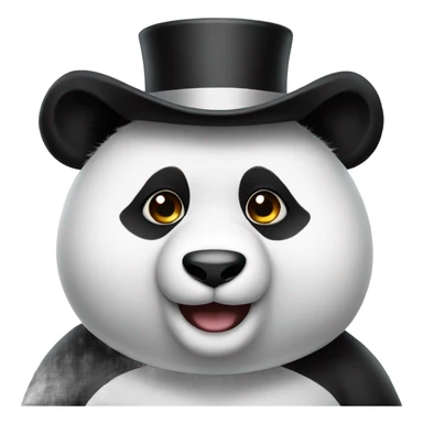 panda with tophat sticker
