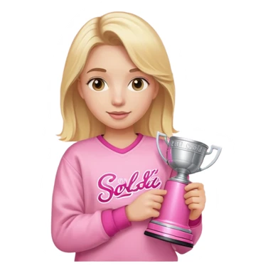 Blond Girl with a pink Stanley Cup and a Pink Sol de jainero  sticker