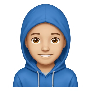 emoji of a person wearing a blue hoodie smiling sticker
