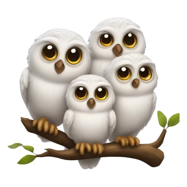 three baby owls sticker