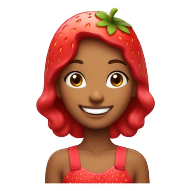 Happy Strawberry girl sticker