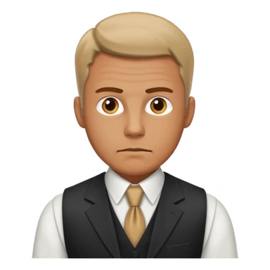 Adult man, wearing a formal vest, serious look
 sticker