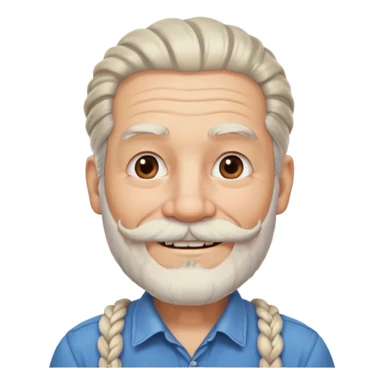 very old, white bearded and white mustached, braided, earringed sticker