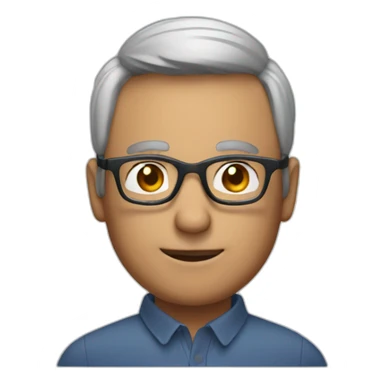 Men AI assistant with glasses 60 years old sticker