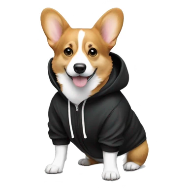 Corgi black/white in hoodie sticker