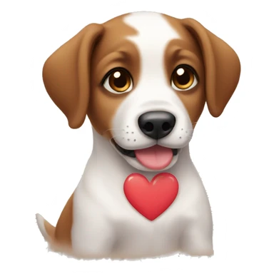 puppy with heart eyes sticker