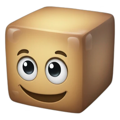 cube character with Thumb ub sticker