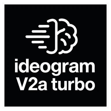 recreate this logo with text of "ideogram V2a turbo", MAKE IT FIT IN SQAURE  sticker