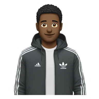 The man is dressed in adidas sticker