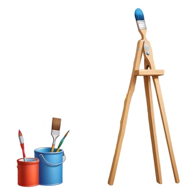 Create an icon that represents the hobby of wall painting without frame, featuring a wall with a beautiful painting in progress. The design should include a paintbrush, a roller, and part of the wall decorated with colorful patterns or a mural. The icon should show the process of creating the artwork, with the brush strokes visible on the wall, symbolizing the artistic nature of the craft. The composition should be balanced and harmonious, evoking creativity and skill. The background should be transparen sticker