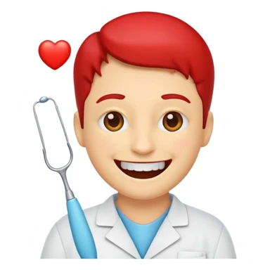 quiero que me hagas emojis de dentista rojos sticker