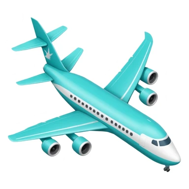 Minimalist outline airplane with elegant wings, monoline icon, thin contour lines, no fill, transparent background, vector style, premium travel emoji, aqua teal #40B2D6 outline, 512x512 sticker