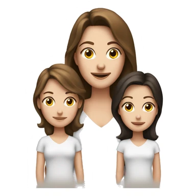 brunette white mom with 5 brunette white daughters sticker