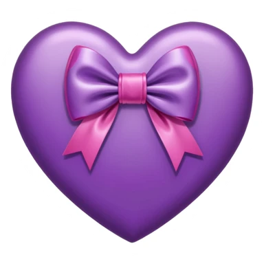 Purple heart with bow around sticker