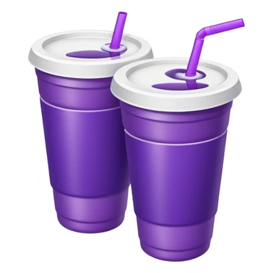 2 stacked together styro cups with purple juice inside visible from the top only sticker