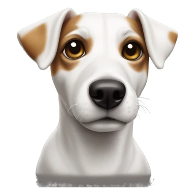 dog jack russell right ear lies left stands sticker