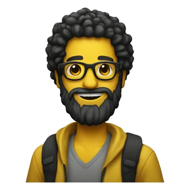 Yellow smile with dark glasses and cool hair and beard sticker