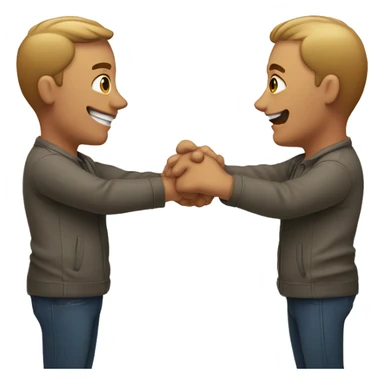 two men giving each other a hand angle from the side sticker