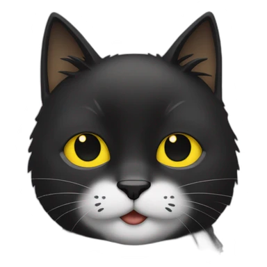 Black cat with yellow band sticker