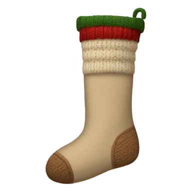 Beige knit Christmas sock sticker