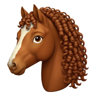 retro horse curly hair sticker