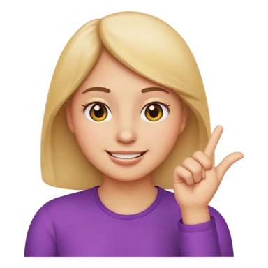 emoji with hand under chin, making a nah gesture, eyes slightly squinting, smiling expression, colorful, simple, Apple style sticker
