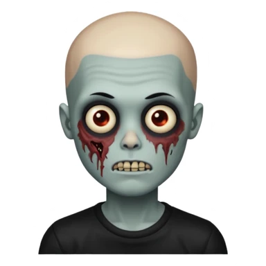 zombie boy black hair e cabelo curto quase careca sticker