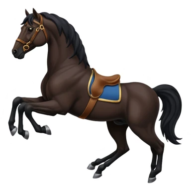 Black full horse two legs up emojis  sticker